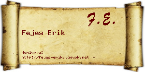 Fejes Erik névjegykártya