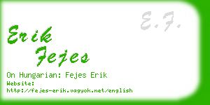 erik fejes business card